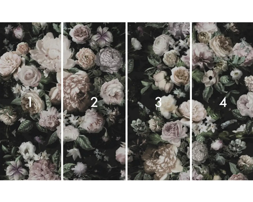 Čtyřdílná fototapeta s květinovým motivem