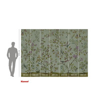 Foto tapeta s větvemi, květy a ptáky