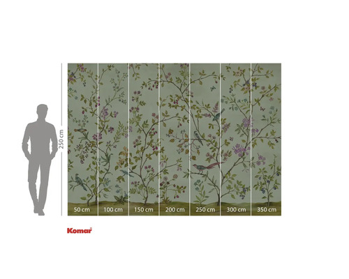 Foto tapeta s větvemi, květy a ptáky