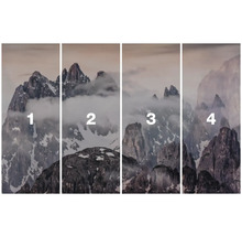 Čtyřdílný horský motiv pro dekoraci stěn