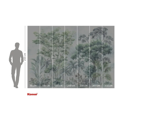 Fototapeta s motivem lesa a údaji o velikosti