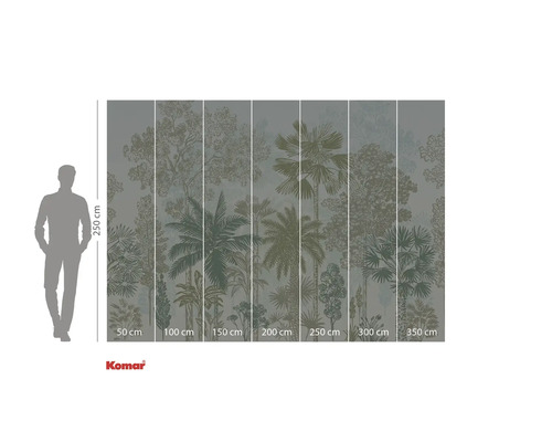 Fototapeta s motivem tropického lesa a údaji o velikosti