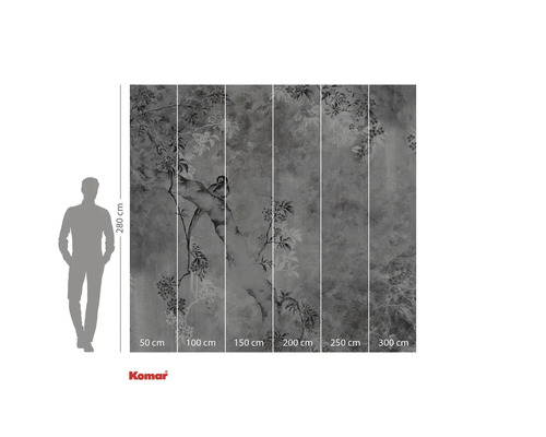 Fototapeta Komar s květinovým motivem, výška 280 cm a šířka 300 cm.