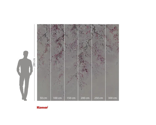 Fototapeta s květinovým vzorem, výška 280 cm, šířky od 50 cm do 300 cm