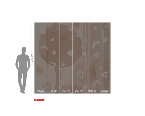 Komar fototapeta s abstraktním vzorem, výška 280 cm a šířka od 50 cm do 300 cm.