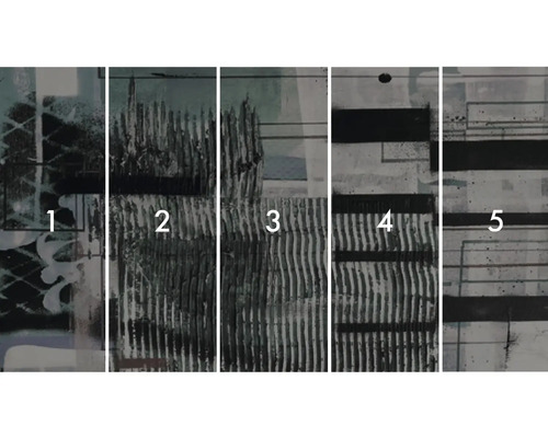 Pěti-dílný stěnový panel s abstraktním vzorem