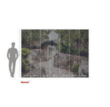 Fototapeta se zahradní cestou a kamennou zdí