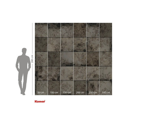 Fototapeta s květinovým vzorem a údaji o velikosti