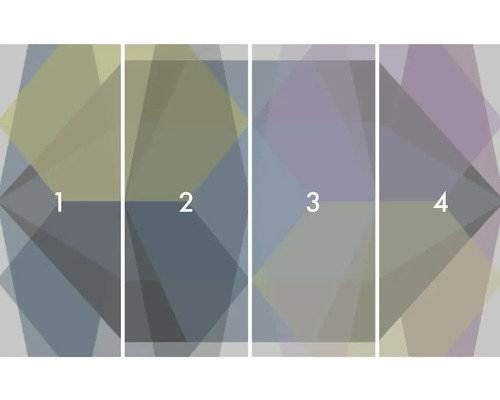 Čtyřdílný geometrický vzor pro nástěnné dekorace