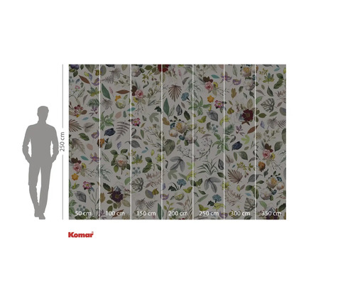 Fototapeta Komar s květinovým vzorem a rozměry.