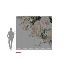 Foto tapeta s květinovým vzorem a výškovou indikací