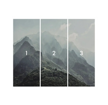Třídílná fototapeta s horskou krajinou
