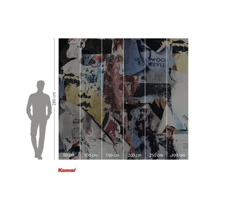 Fototapeta s motivem odtržené reklamní plochy a údaji o velikosti