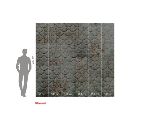 Fototapeta se vzorem šupin a údaji o velikosti.