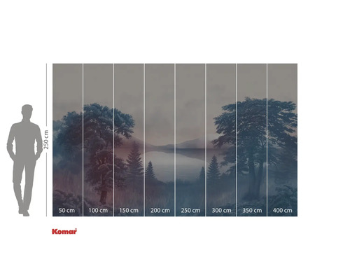 Fototapeta s lesní krajinou a jezerem pro dekoraci stěn