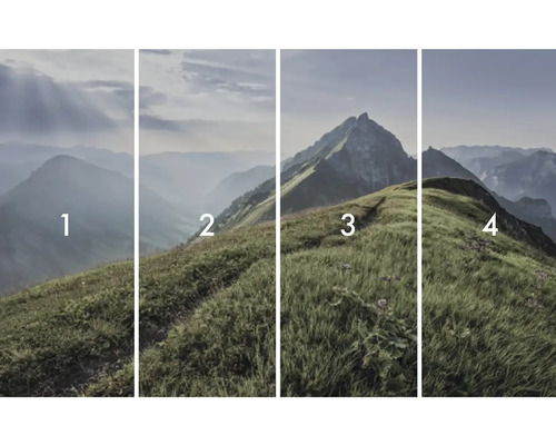 Čtyřdílná fototapeta s motivem horské krajiny