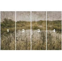 Čtyřdílný obraz krajiny se stromy a keři