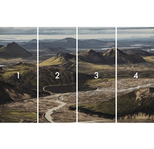 Čtyřdílná fototapeta s horskou krajinou