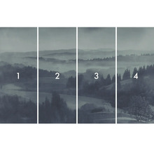 Čtyřdílná tapeta s motivem krajiny a lesa