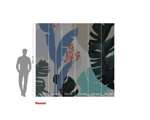 Fototapeta s rostlinným motivem a údaji o velikosti