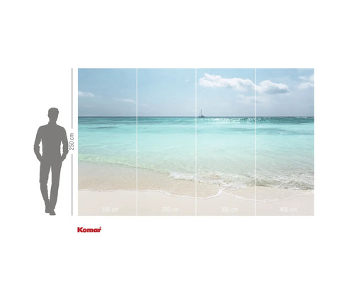 Fototapeta s motivem pláže a plachetnice