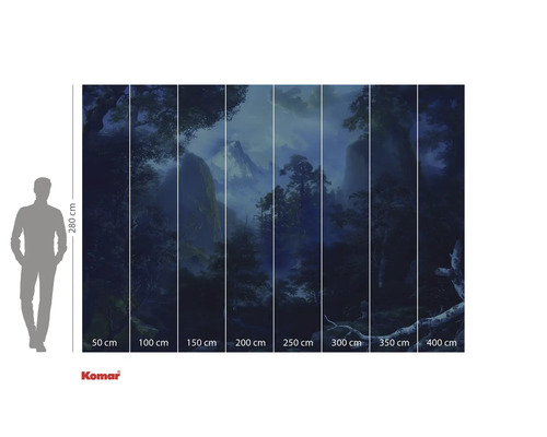 Komar fototapeta s lesní krajinou a rozměry.