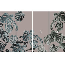 Čtyřdílná fototapeta s motivem listu monstera