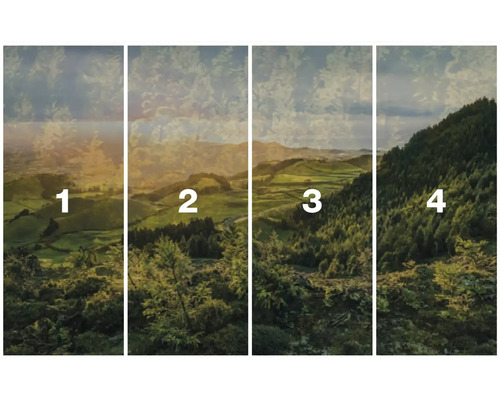 Čtyřdílné krajinné panorama