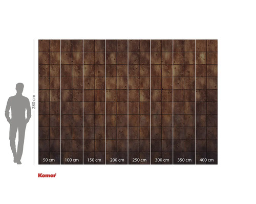 Fototapeta Komar s hnědým dlaždicovým vzorem a rozměry.