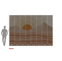 Komar fototapeta s pouštní krajinou a vycházejícím sluncem, 280 x 400 cm