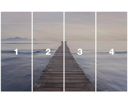 Čtyřdílná fototapeta s molem u moře