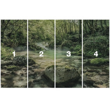 Čtyřdílná fototapeta s motivy lesní řeky