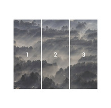 Fotos tapeta skládající se ze tří částí s motivem lesa v mlze