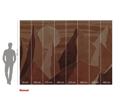 Fototapeta Komar s horským motivem a údaji o velikosti.