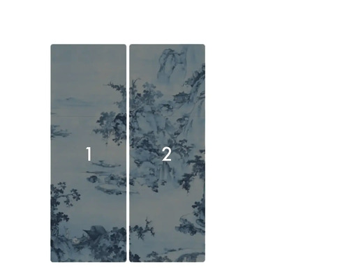 Tapeta s motivem krajiny, skládající se ze dvou pruhů