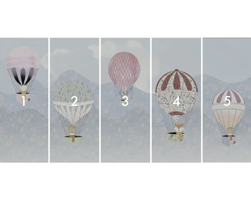 Fototapeta s horkovzdušnými balóny a motivy zvířat