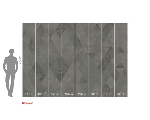 Logo Komar. Fototapeta s geometrickým vzorem, 280 x 400 cm.