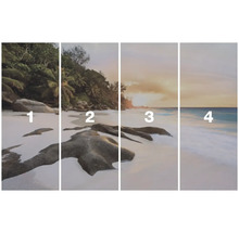 Čtyřdílný plážový motiv s kameny a vegetací