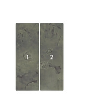 Foto tapeta s květinovým vzorem, skládající se ze dvou částí, očíslovaných 1 a 2.