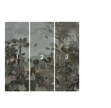 Třídílná fototapeta s motivem džungle a zvířat