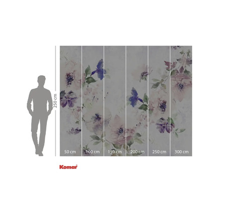 Komar fototapeta s květinovým vzorem a rozměry.