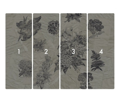 Čtyřdílná fototapeta s květinovým vzorem