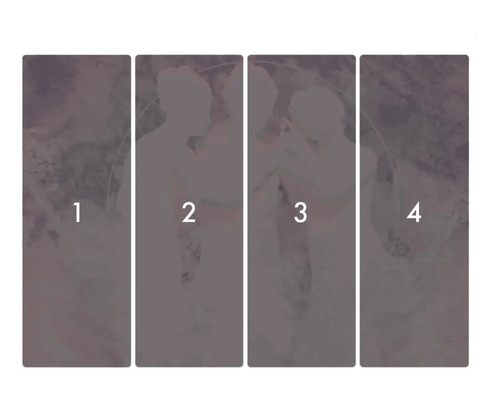 Čtyřdílná nástěnná malba s motivem páru