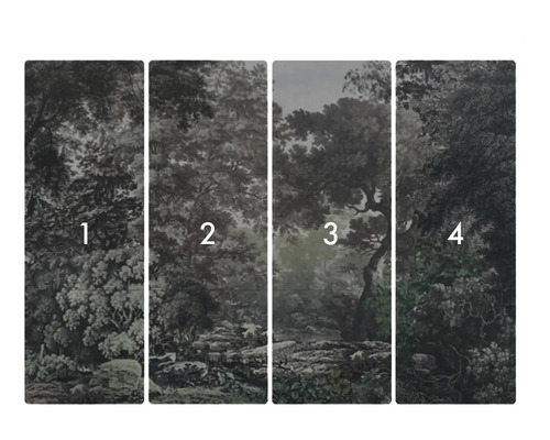 Čtyřdílná tapeta s motivem lesa