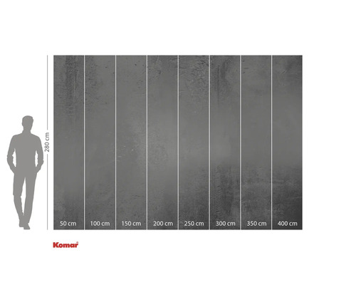 Komar fototapeta s betonovým vzhledem a údaji o velikosti
