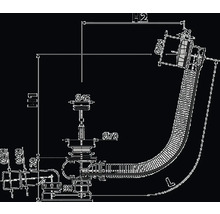 Technický nákres sifonu s rozměry