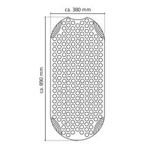 Obrázek podložky do vany o rozměrech přibližně 380 mm krát přibližně 890 mm.