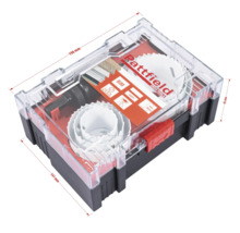 Sada děrovek v úložném boxu o rozměrech 190 mm x 141 mm x 85 mm