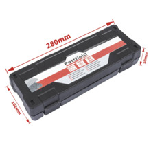 Kufřík na nářadí Pattfield se sadou sekáčů, šířka 280 milimetrů, výška 102 milimetrů a hloubka 50 milimetrů