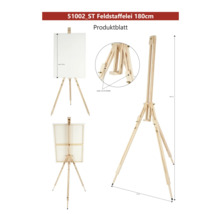 Polní malířský stojan ze dřeva, maximální výška 180 cm